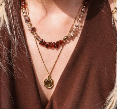 Necklace Red Rock Gold - Things I Like Things I Love
