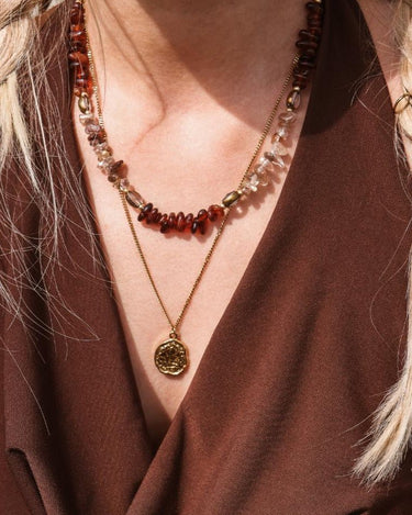 Necklace Red Rock Gold - Things I Like Things I Love