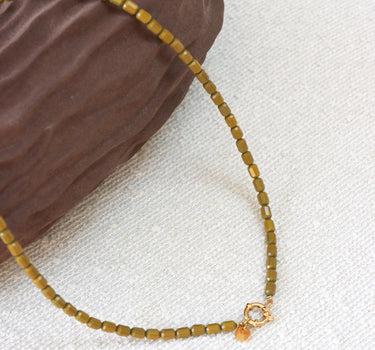 Necklace Saloon Gold Green - Things I Like Things I Love