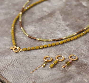 Necklace Saloon Gold Green - Things I Like Things I Love