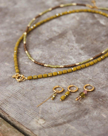 Necklace Saloon Gold Green - Things I Like Things I Love