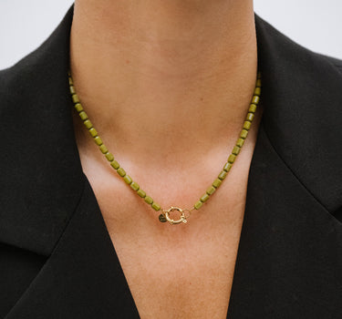 Necklace Saloon Gold Green - Things I Like Things I Love