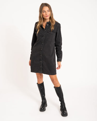 New Signe Denim Dress Black Denim - Things I Like Things I Love