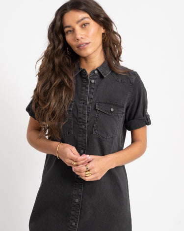 New Signe Denim Dress Black - Things I Like Things I Love
