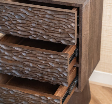 Nightstand / Small Cabinet Crumble Carved Mango - Things I Like Things I Love