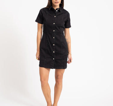 Nisa Slim Denim Dress Black - Things I Like Things I Love