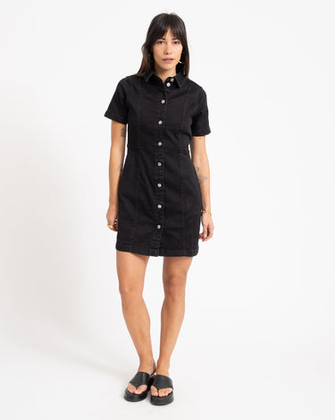 Nisa Slim Denim Dress Black - Things I Like Things I Love