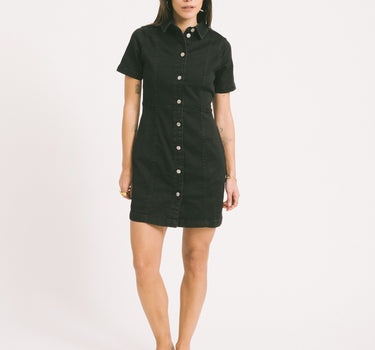 Nisa Slim Denim Dress Black - Things I Like Things I Love