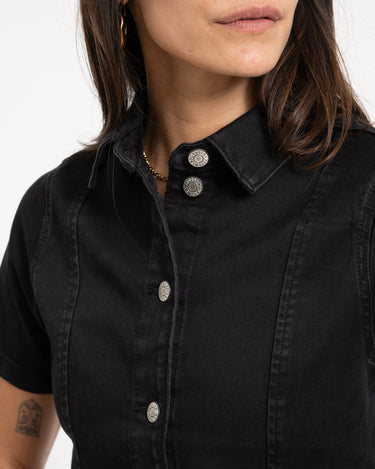 Nisa Slim Denim Dress Black - Things I Like Things I Love