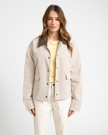 Nora Corduroy Collar Jacket Beige - Things I Like Things I Love