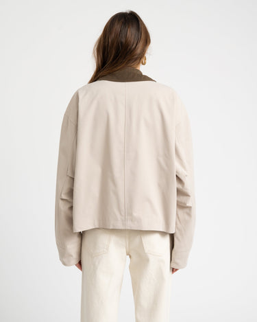 Nora Corduroy Collar Jacket Beige - Things I Like Things I Love