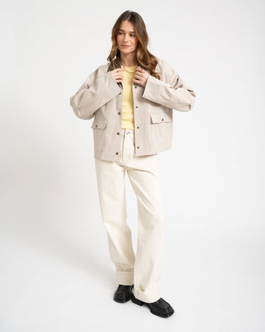 Nora Corduroy Collar Jacket Beige - Things I Like Things I Love