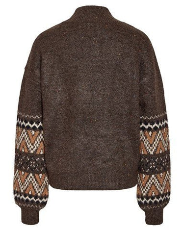 Nordic High Neck Knit Chocolate Bruin/WASHED - Things I Like Things I Love