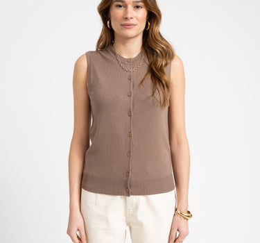 Ophelia Cardigan Vest Knit Brown - Things I Like Things I Love