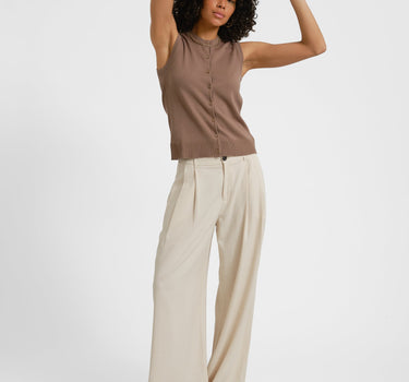 Ophelia Cardigan Vest Knit Brown - Things I Like Things I Love