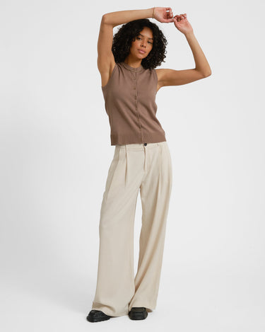 Ophelia Cardigan Vest Knit Brown - Things I Like Things I Love