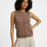 Ophelia Cardigan Vest Knit Brown - Things I Like Things I Love