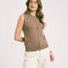 Ophelia Cardigan Vest Knit Brown - Things I Like Things I Love