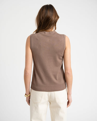 Ophelia Cardigan Vest Knit Brown - Things I Like Things I Love
