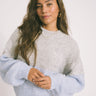 Ophelia High Neck Knit Cashmere Blue/Grey Melange - Things I Like Things I Love
