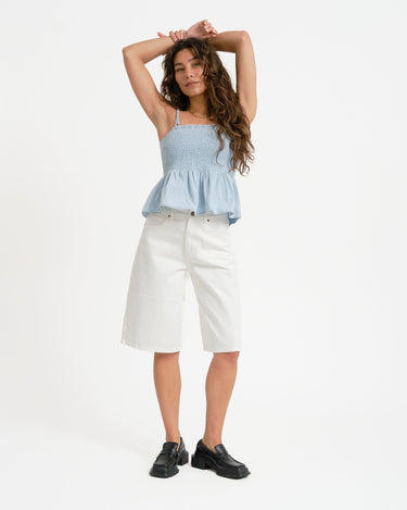 Oregon Smock Top Light Blue Denim - Things I Like Things I Love