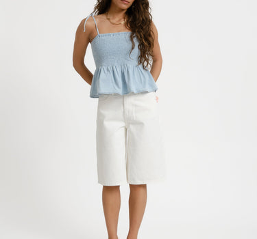 Oregon Smock Top Light Blue Denim - Things I Like Things I Love