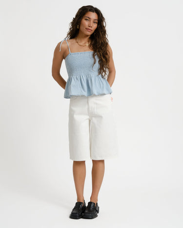Oregon Smock Top Light Blue Denim - Things I Like Things I Love