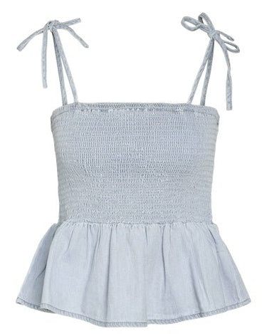 Oregon Smock Top Light Blue Denim - Things I Like Things I Love