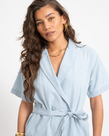 Oregon Verona Short Dress Light Blue Denim - Things I Like Things I Love