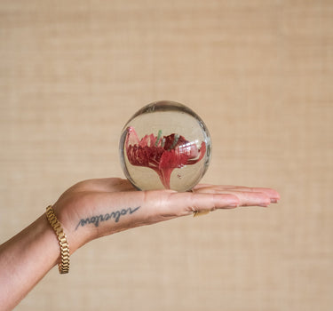 Ornament Bloem Glas Roze - Things I Like Things I Love