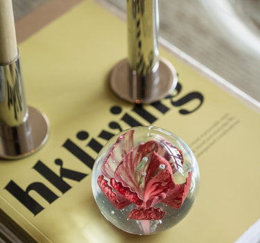 Ornament Bloem Glas Roze - Things I Like Things I Love