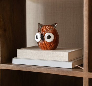 Ornament Owl Glass Brown - Things I Like Things I Love