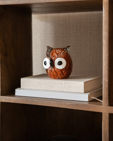 Ornament Owl Glass Brown - Things I Like Things I Love