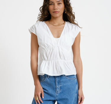 Peplum Top White - Things I Like Things I Love