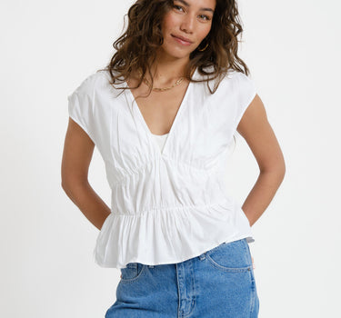 Peplum Top White - Things I Like Things I Love