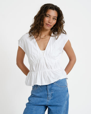 Peplum Top White - Things I Like Things I Love