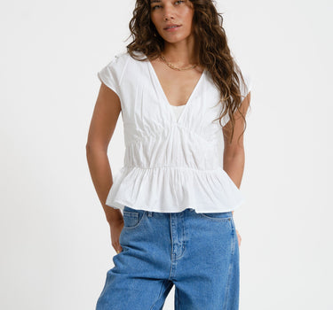 Peplum Top White - Things I Like Things I Love