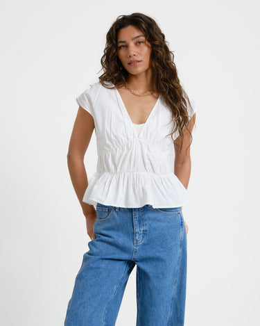 Peplum Top White - Things I Like Things I Love