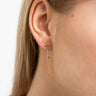 Peridot Flower Chain Earring Green Gold - Things I Like Things I Love