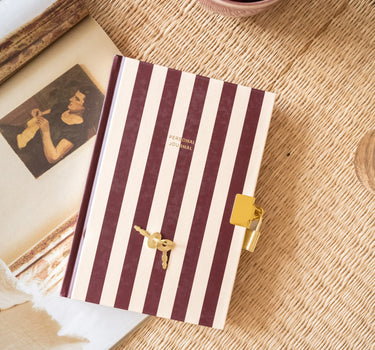 Personal Journal Burgundy Stripe - Things I Like Things I Love