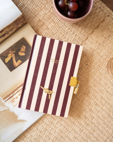Personal Journal Burgundy Stripe - Things I Like Things I Love