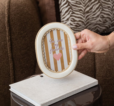 Photo Frame Oval Beige - Things I Like Things I Love