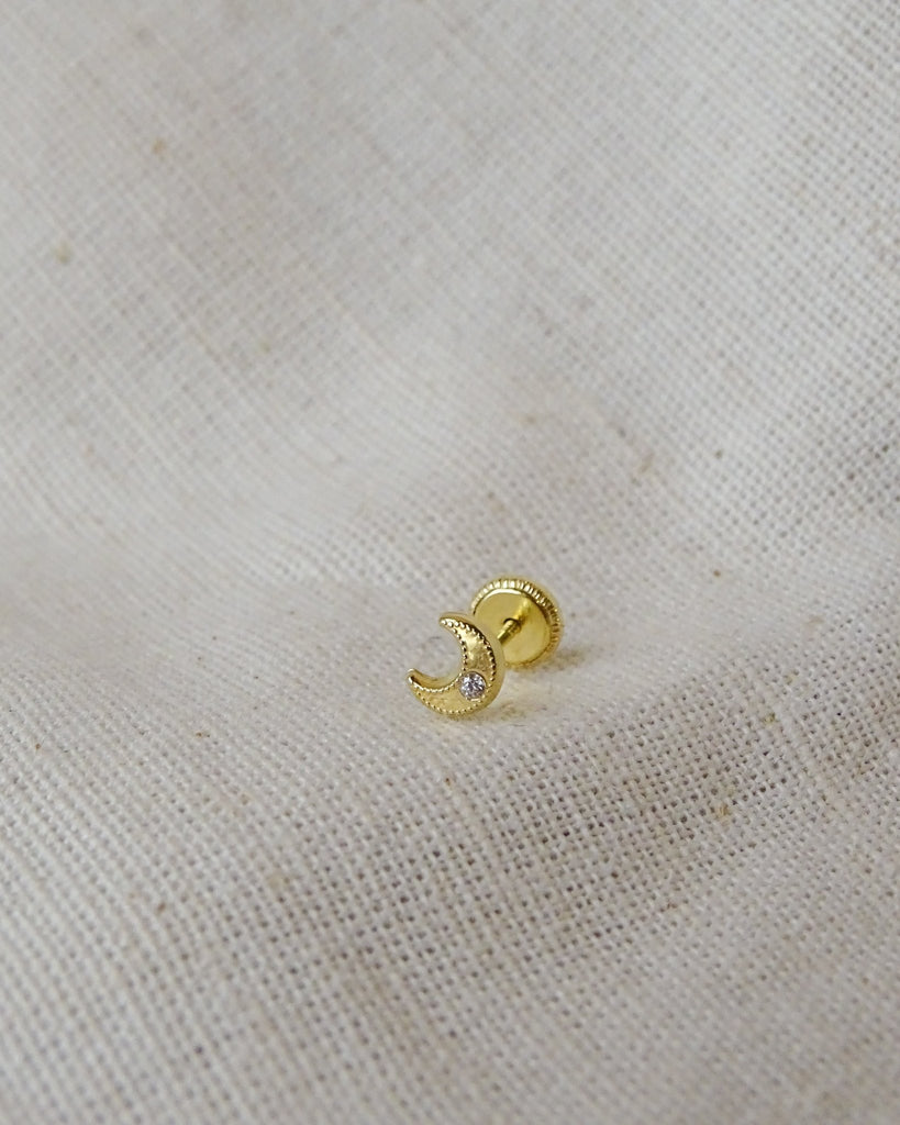 Piercing Tiny Moon Gold - Things I Like Things I Love
