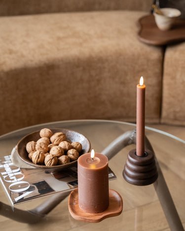 Pillar Candle Led Lumaire Brown - Things I Like Things I Love