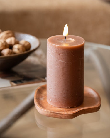 Pillar Candle Led Lumaire Brown - Things I Like Things I Love