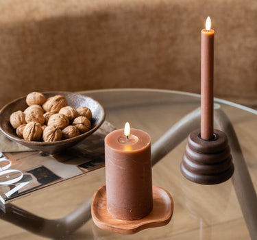 Pillar Candle Led Lumaire Brown - Things I Like Things I Love