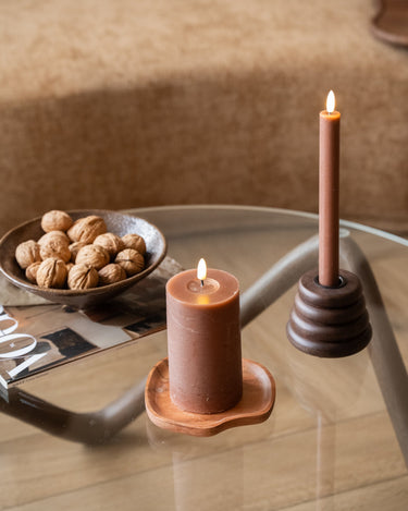 Pillar Candle Led Lumaire Brown - Things I Like Things I Love