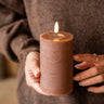Pillar Candle Led Lumaire Brown - Things I Like Things I Love