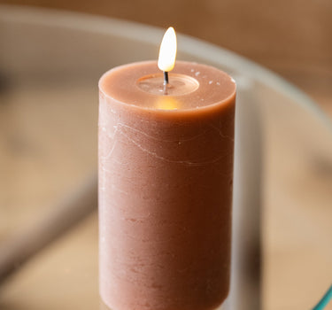 Pillar Candle Led Lumaire Brown - Things I Like Things I Love
