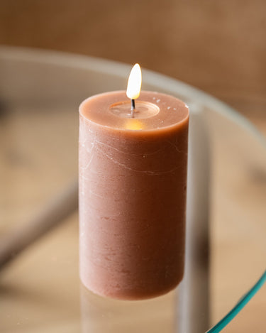 Pillar Candle Led Lumaire Brown - Things I Like Things I Love